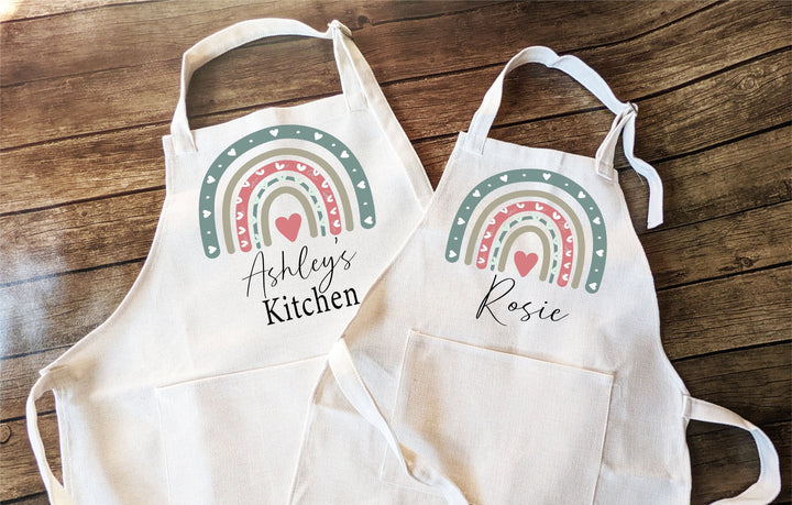 Personalized apron for women kids Adult with Pocket Mom daughter matching baking apron kids birthday gift Baking Apron Custom Cooking Apron