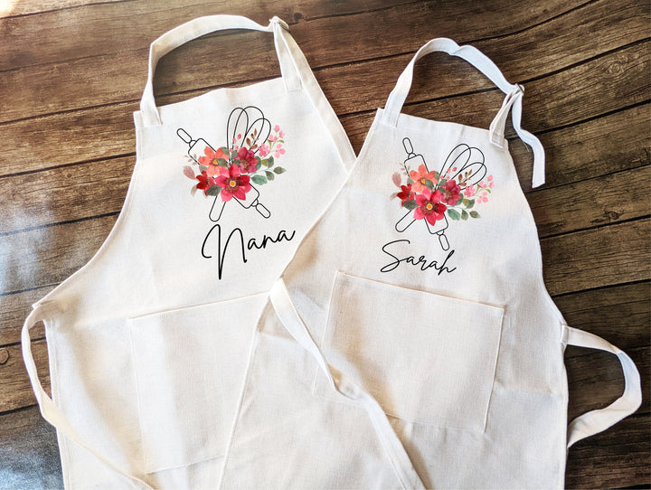 Personalized Kitchen Linen Apron for Women & Kids