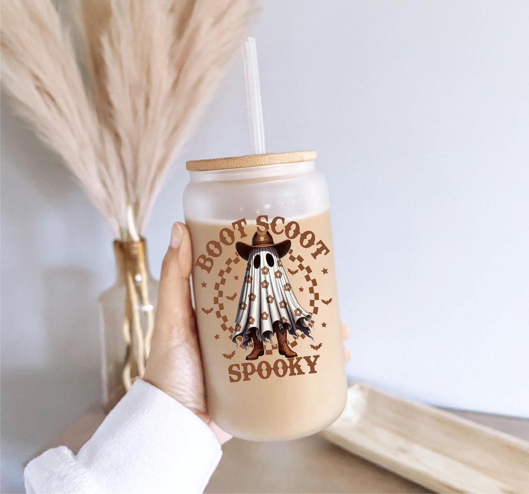 Halloween Boot Scoot Iced Coffee Cup with Lid and Straw