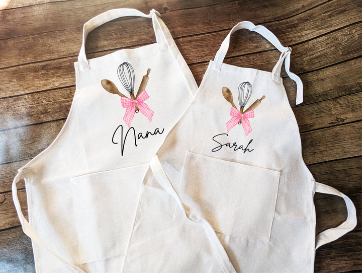 Birthday gift aprons Coquette Bow Kitchen apron for women Linen Apron kids Custom cooking baking Mommy and me Matching&nbsp;apron&nbsp;Kids