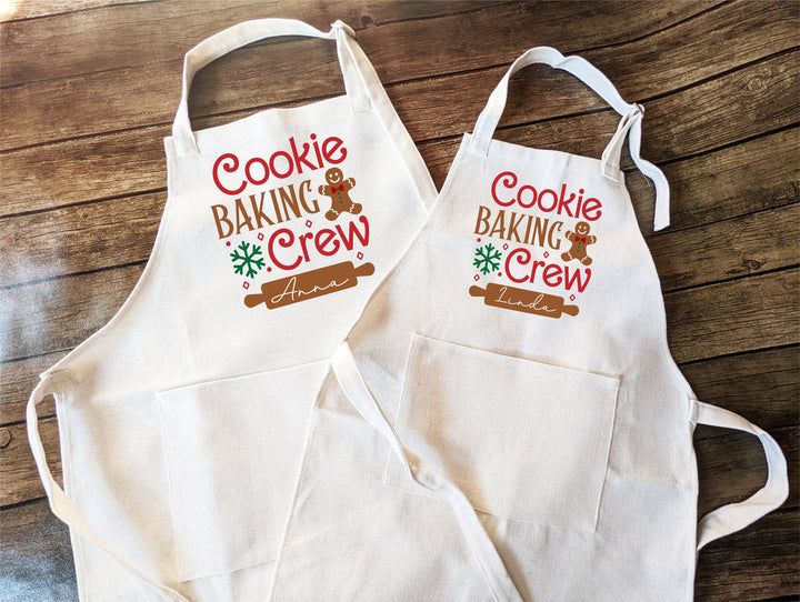 Cookie Baking crew aprons Adult and kids Mommy daughter matching baking apron Mom and me Matching apron Family matching apron gift set