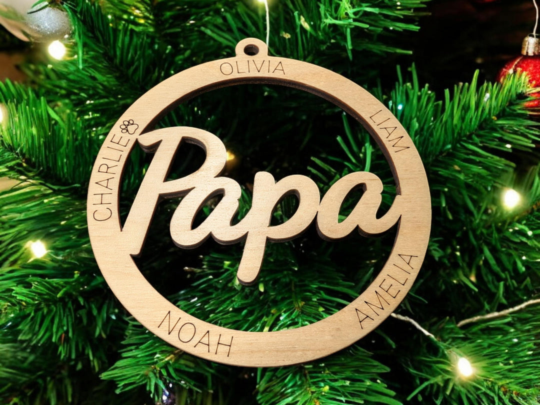 Personalized Family Christmas Ornament 🎄 | Custom Kids' Names & Grandma/Papa Ornament 🎁 Perfect Holiday Décor & Keepsake! ✨