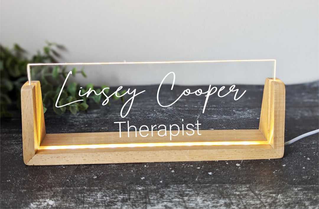 Personalized Desk Name Plaque with Wooden Base and light Custom&nbsp;Office Light Decor Boss Gift Employee Gift Coworker gift Office decor