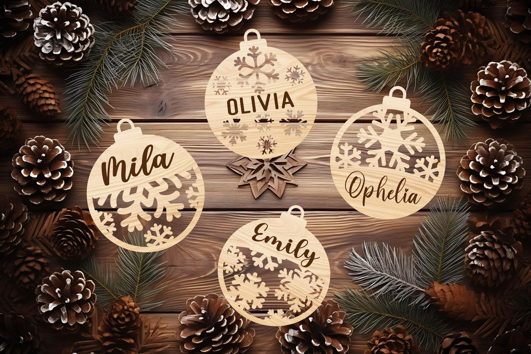 Personalized Wooden Christmas Ornament 🎄 | Custom Name Stocking Tags & Baubles 🎁 Perfect Tree Décor & Holiday Gift! ✨