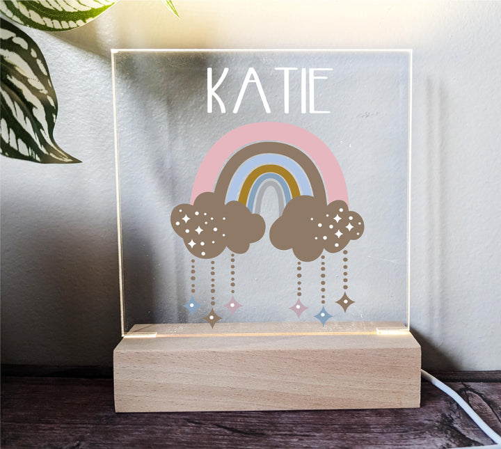 Personalized Bedroom LED Rainbow Nursery Decor Sign Custom new Baby Daughter Son gift Birthday gift for toddlers Gift for grand daughter