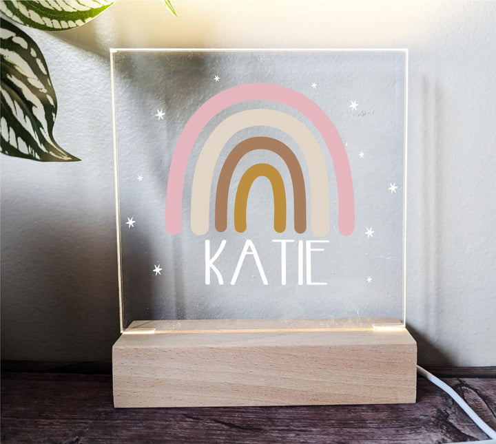 Personalized kids birthday gift girl Rainbow Nursery LED Decor Sign Custom new Baby gift Birthday gift for toddlers Gift for grand daughter