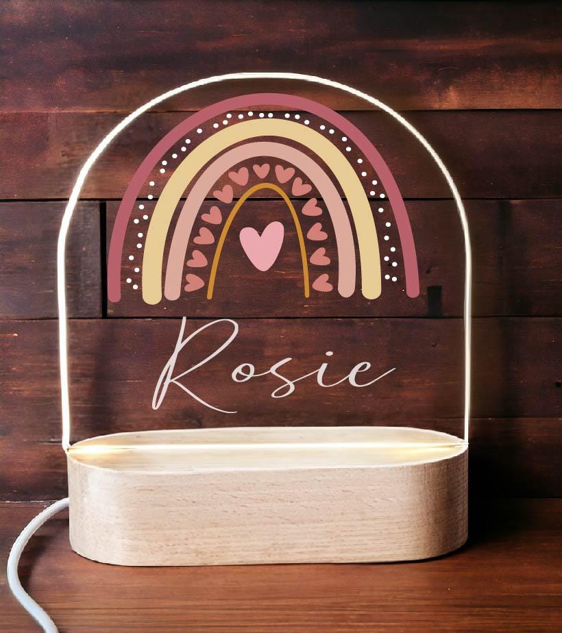 Personalized Rainbow Kids Room Decor | Custom LED Light Gift