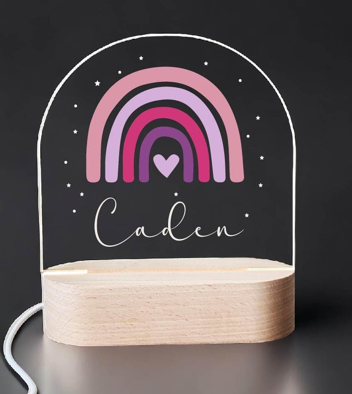 Personalized Rainbow Kids Room Decor Boho LED Light Gift