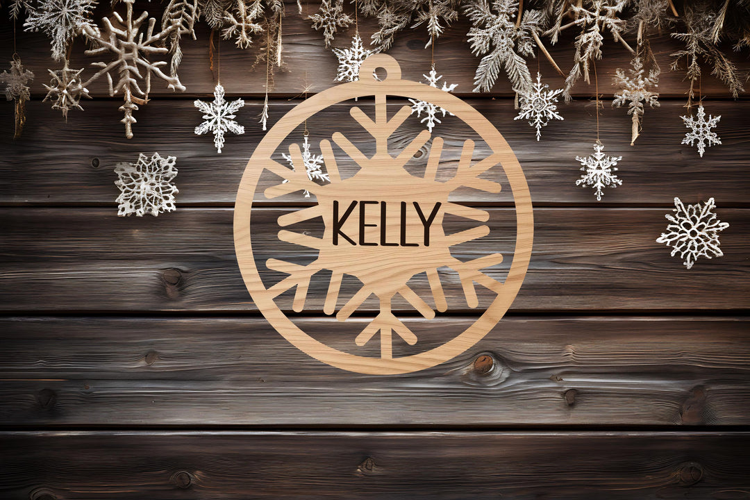 Customized Wooden Family Name Ornament for Christmas Gifts