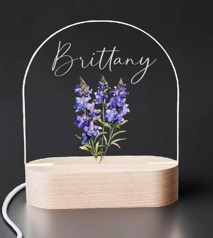 Personalized Floral kids Night light with name room decor Custom baby gift Acrylic light Baby Boy Gifts Nursery Decor Birthday Gift