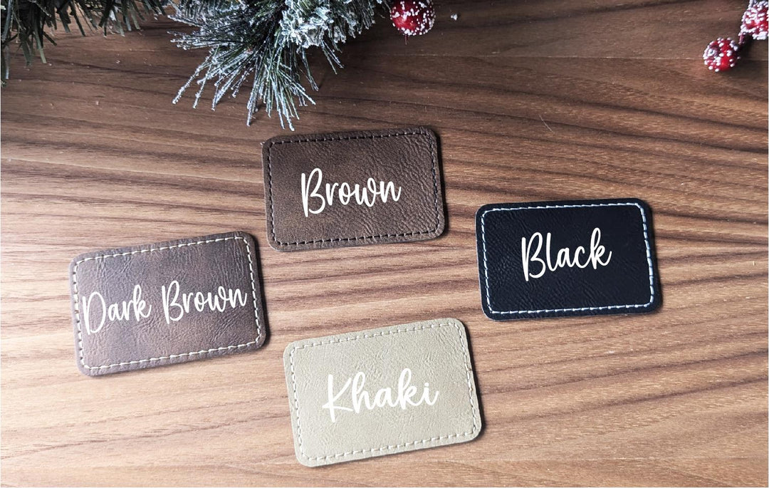 Custom Christmas family name Stockings Knitted Stocking with leather patch Stocking for baby