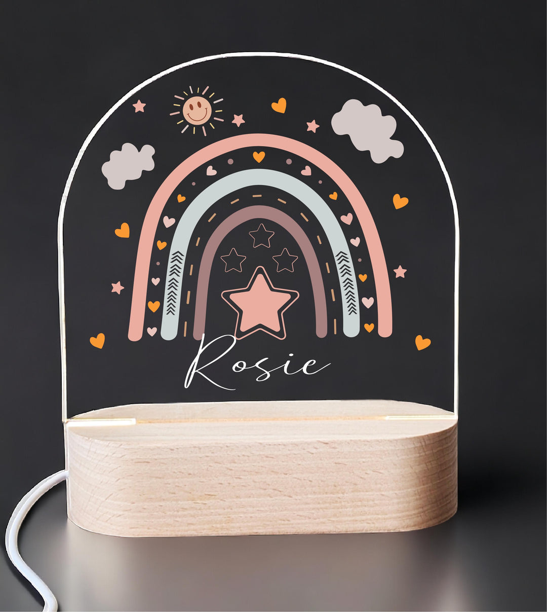 Personalized Baby Name Light 💡 | Custom Acrylic Room Décor 🎁 Perfect Baby Girl Gift & Nursery Decor | Custom Rainbow Birthday Gift for Grandkids! 🌈