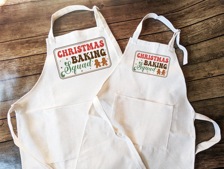 Custom Christmas Baking Squad Apron for Women Holiday Aprons