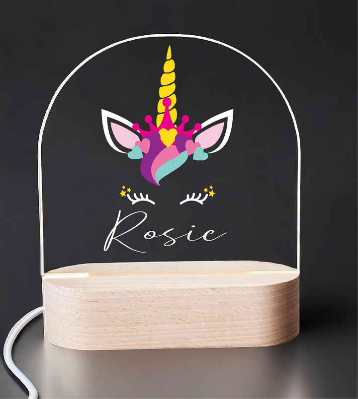 Personalized Unicorn Kids Night Light Custom Name Room Décor