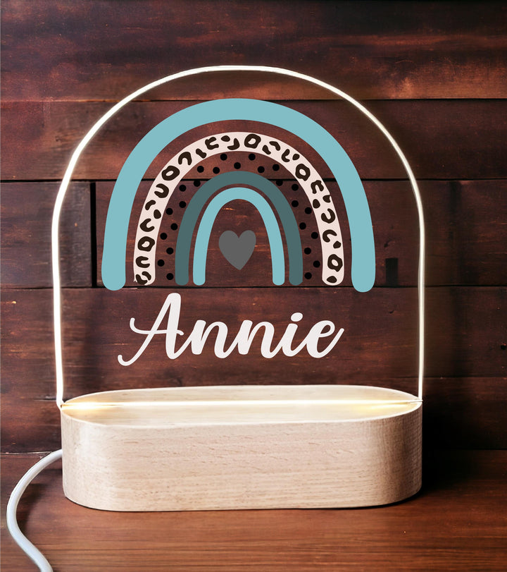 Personalized Leopard Rainbow Name Light Custom Acrylic Night Light
