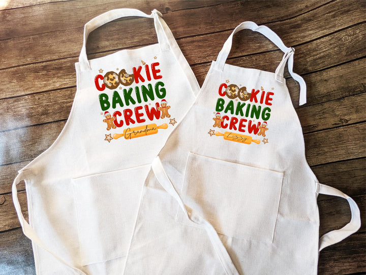 Custom Christmas baking squad apron for women Holiday baking Aprons Christmas Aprons Holiday baking crew Apron Cookie baking crew apron