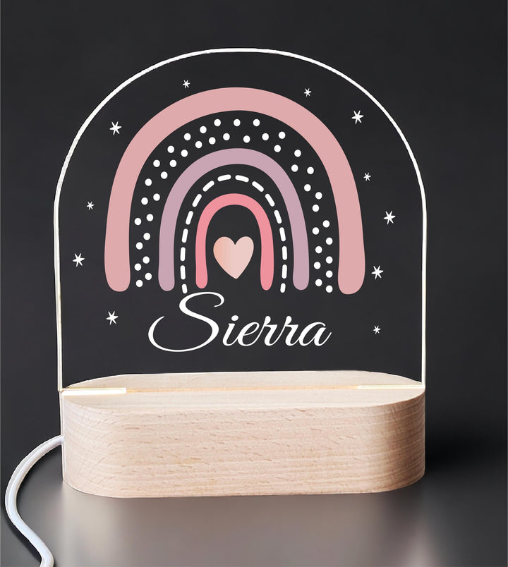 Personalized LED Rainbow Nursery Sign for Custom Bedroom Decor