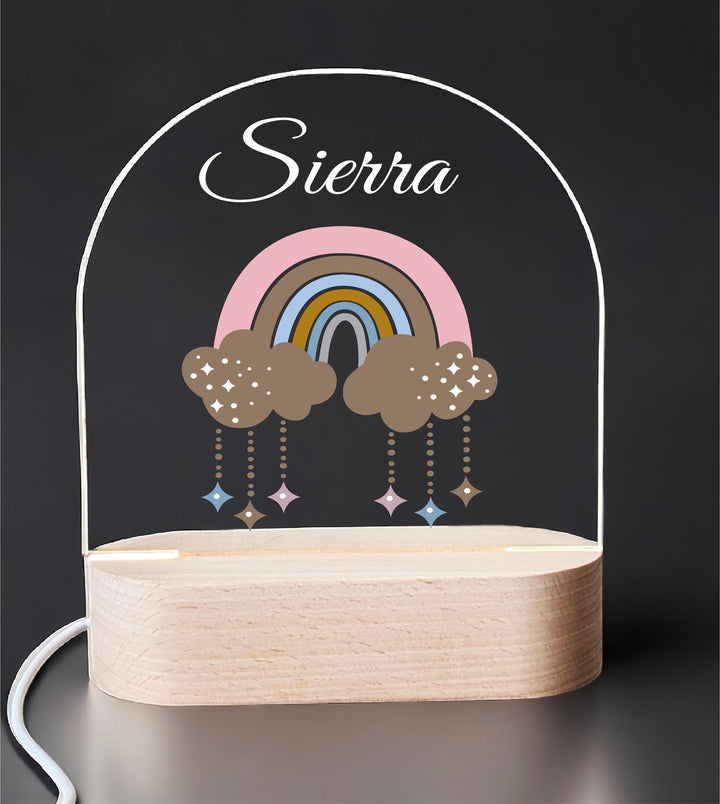 Personalized LED Rainbow Nursery Sign | Custom Bedroom Décor