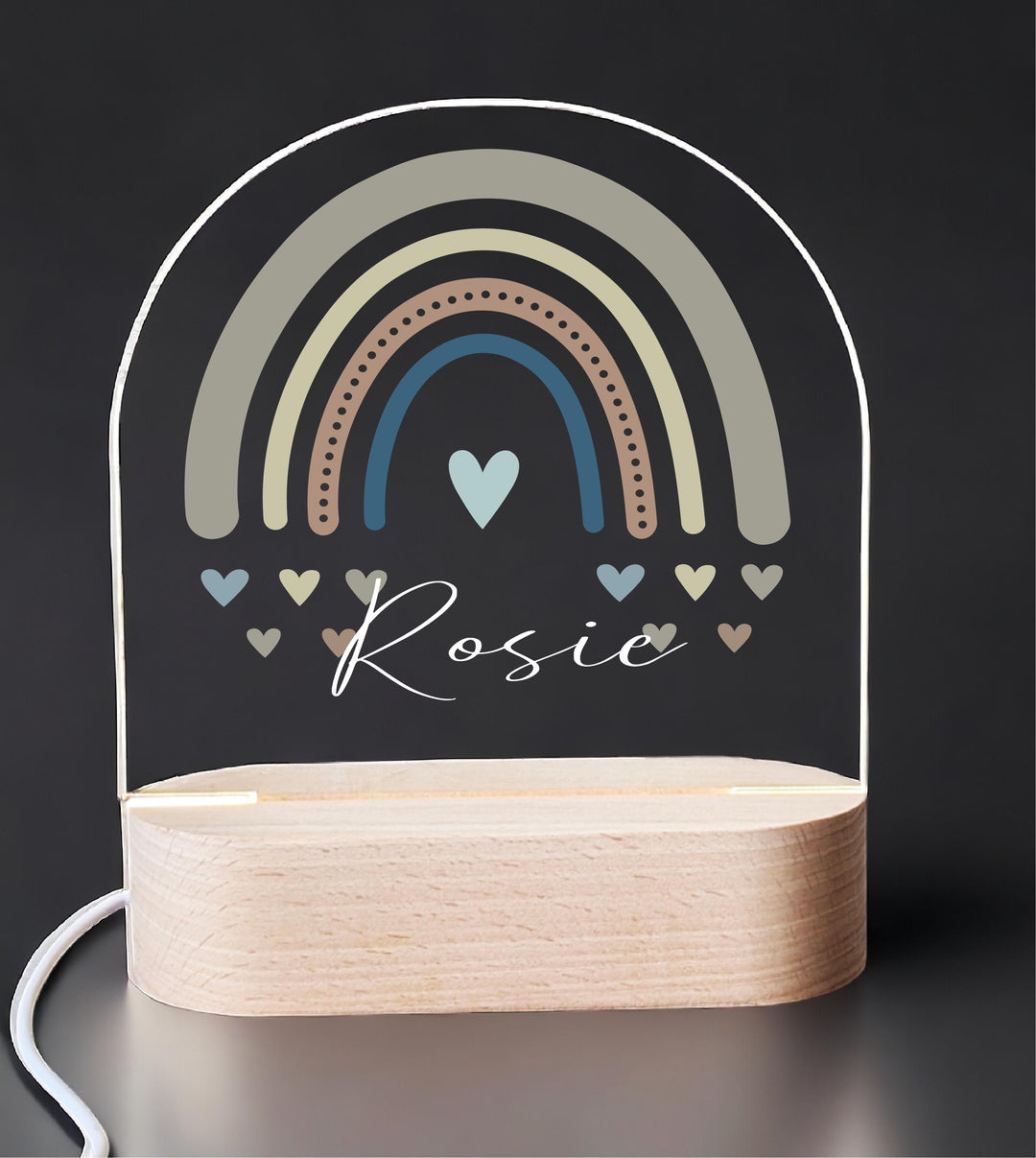 Personalized Rainbow Kids Room Decor | Custom Boho LED Light