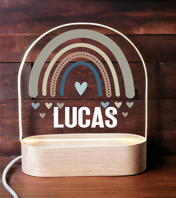 Personalized Rainbow Kids Room Decor | Custom Boho LED Light