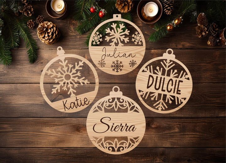 Personalized Wooden Christmas Ornaments 🎄 | Custom Name Stocking Tags & Tree Décor 🎁 Perfect Holiday Gift & Festive Keepsake! ✨