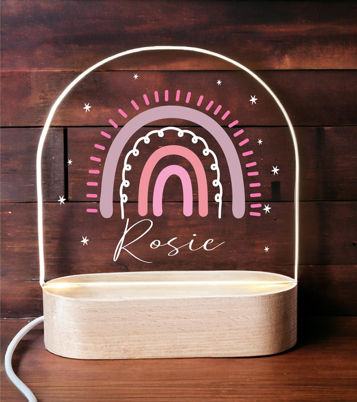 Rainbow Nursery Decor Personalized Bedroom LED&nbsp;light Custom new Baby Daughter Son gift Birthday gift for toddlers Gift for grand daughter