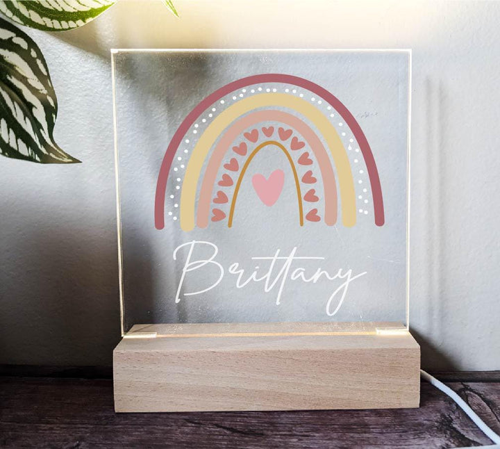 Personalized Rainbow Kids Room Decor | Custom LED Light Gift