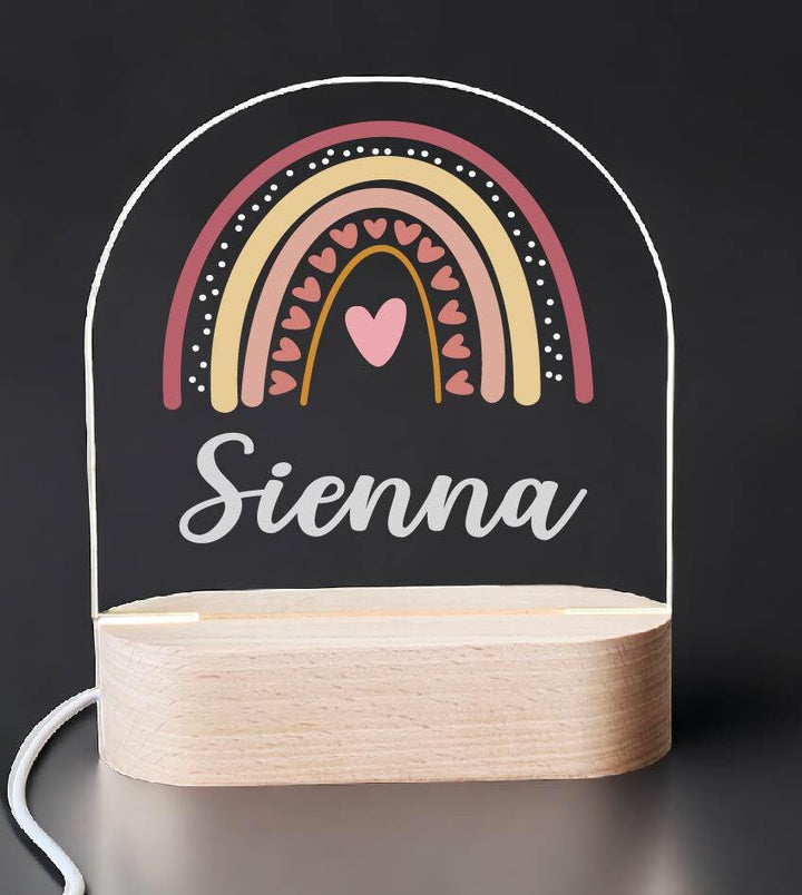 Personalized Rainbow Kids Room Decor LED Light