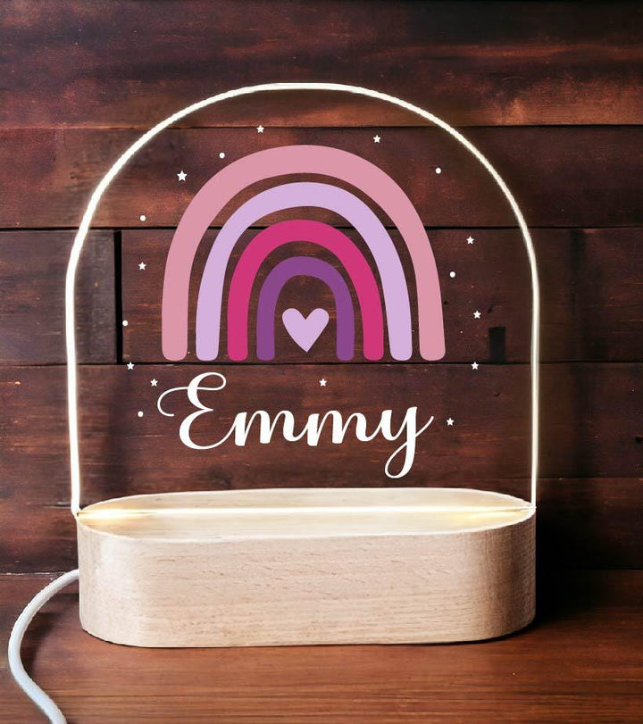 Personalized Rainbow Kids Room Decor Boho LED Light Gift