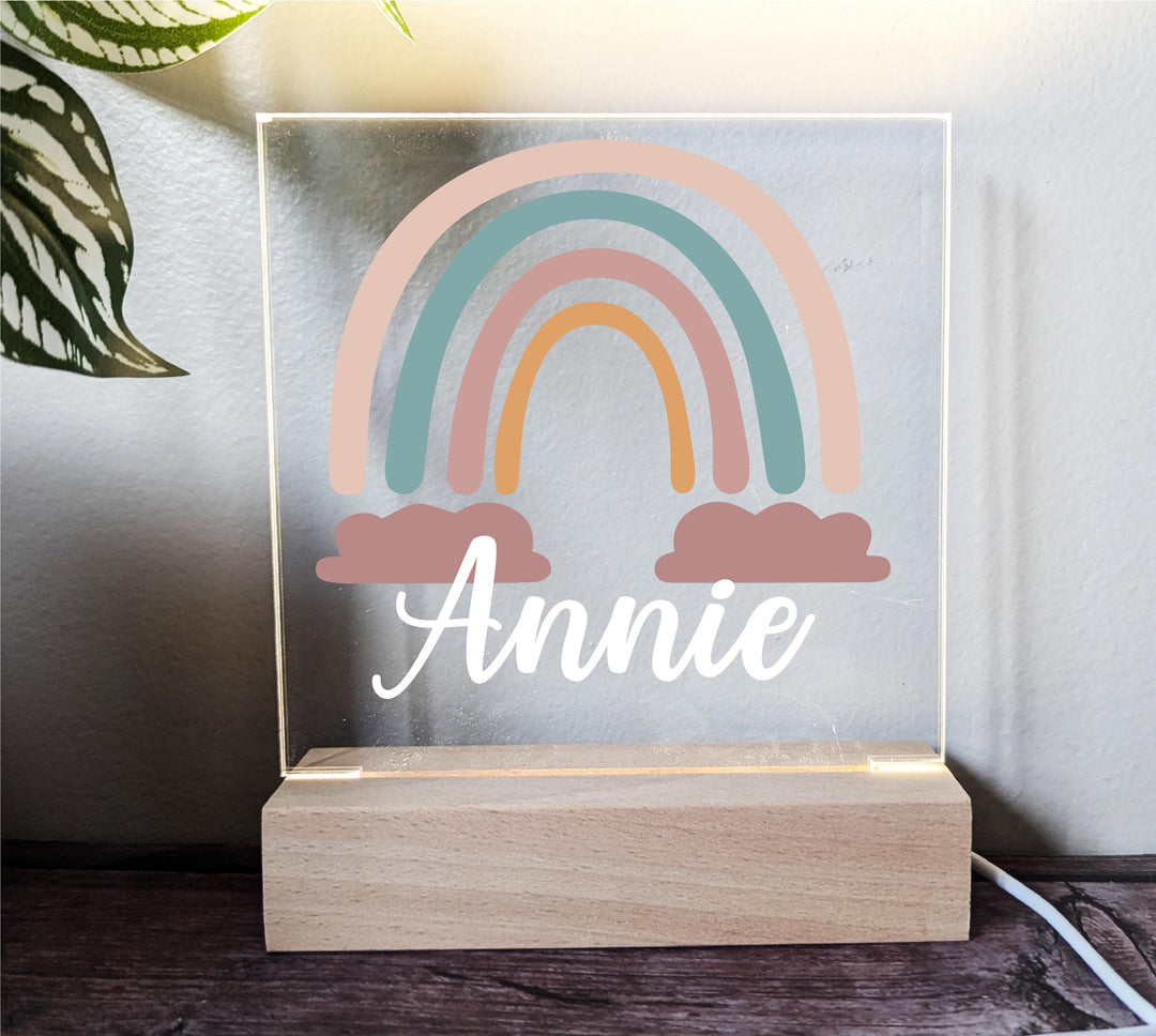 Personalized Rainbow LED Nightlight | Custom Name Gift for Toddlers