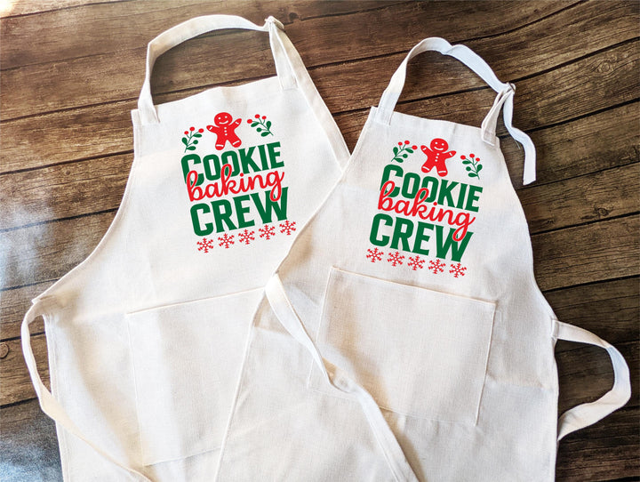 Holiday baking Aprons Christmas Aprons Holiday baking crew Apron Holiday matching aprons Family baking crew apron Cookie baking crew apron