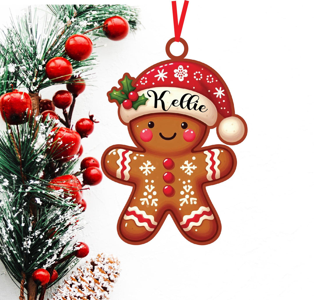 Personalized Family Name Gingerbread Ornament