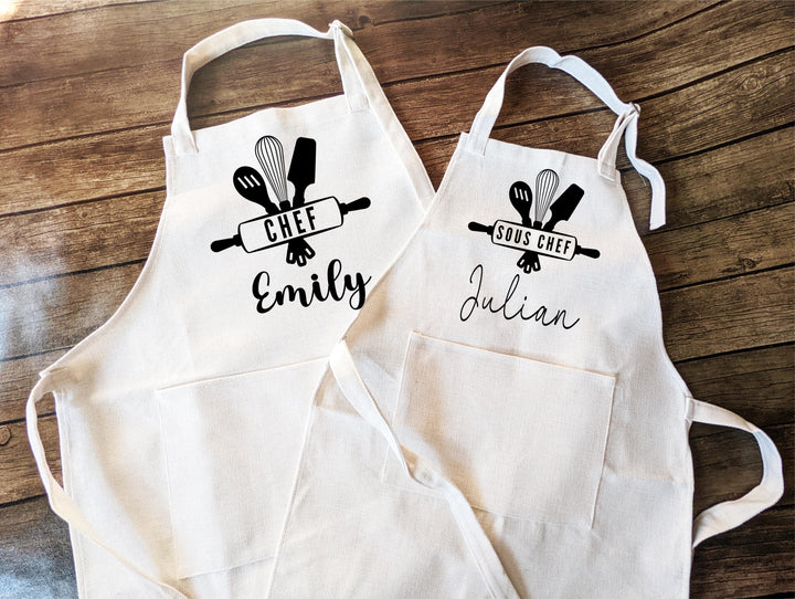 Little Chef Apron for Kids and Women with Pocket