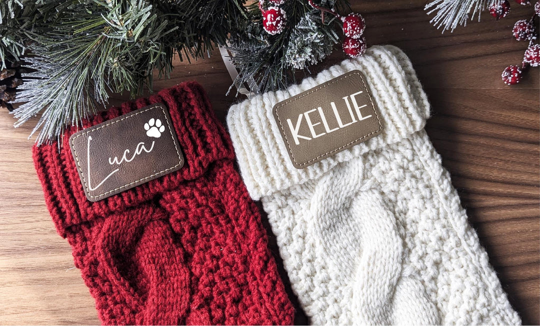 Custom Name Stockings – Knitted Family Christmas Decor