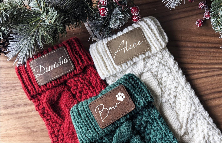 Custom Name Stockings – Knitted Family Christmas Decor