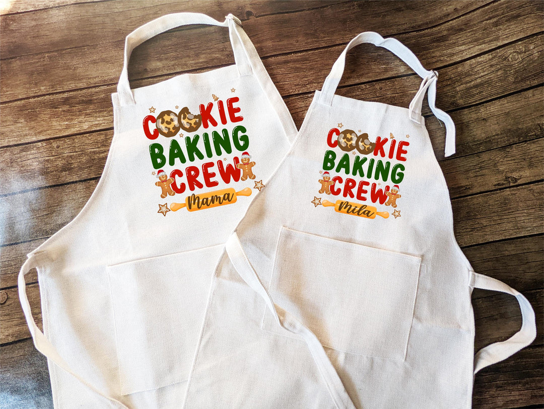 Custom Christmas baking squad apron for women Holiday baking Aprons Christmas Aprons Holiday baking crew Apron Cookie baking crew apron