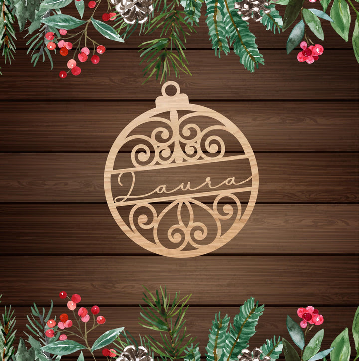 Customized Wooden Family Name Ornament Personalized Tree Décor