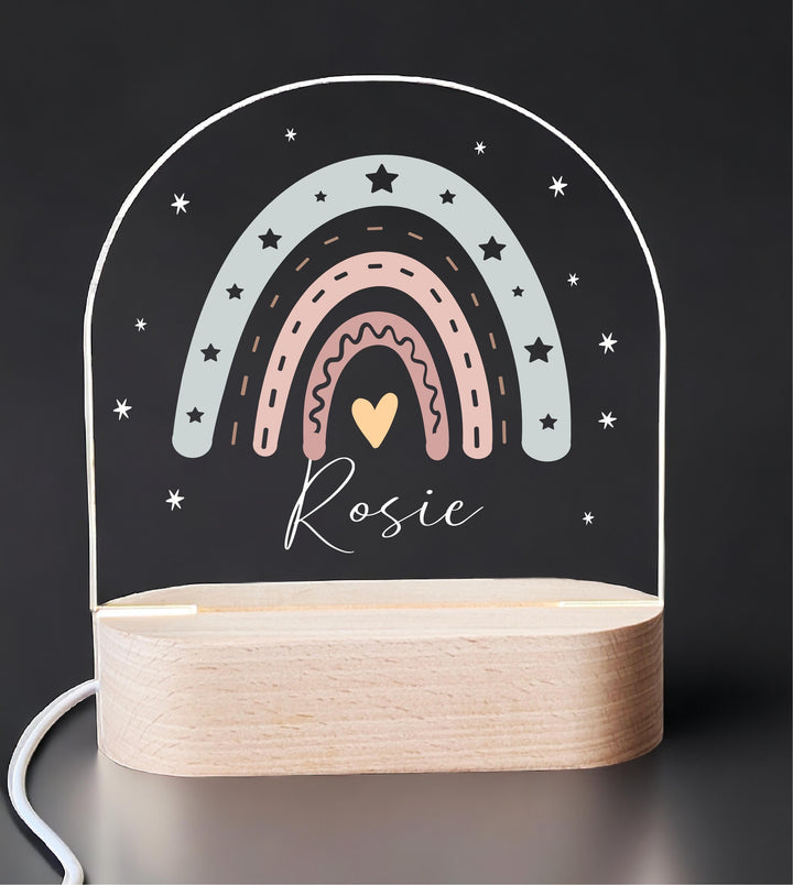 Personalized LED Nightlight Rainbow Nursery Décor Custom Name Gift