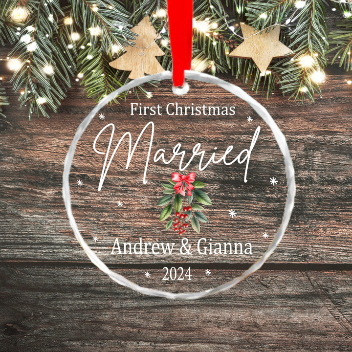 First Christmas married Christmas Ornament Gift for couple ornament gift mistle toe newly wed Daughter in law gift Ornament Family ornament