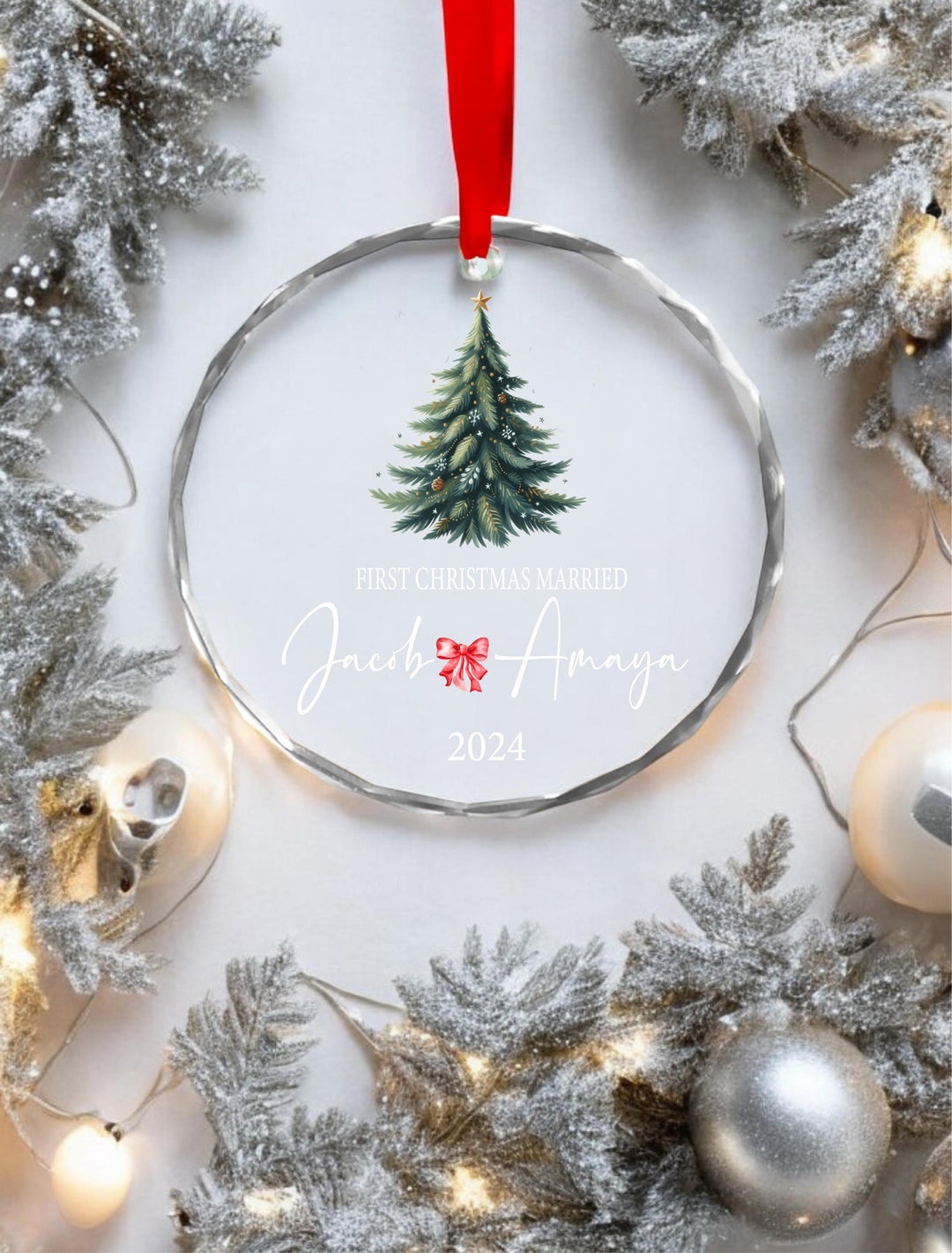 First Christmas Married Ornament Gift for Newlyweds