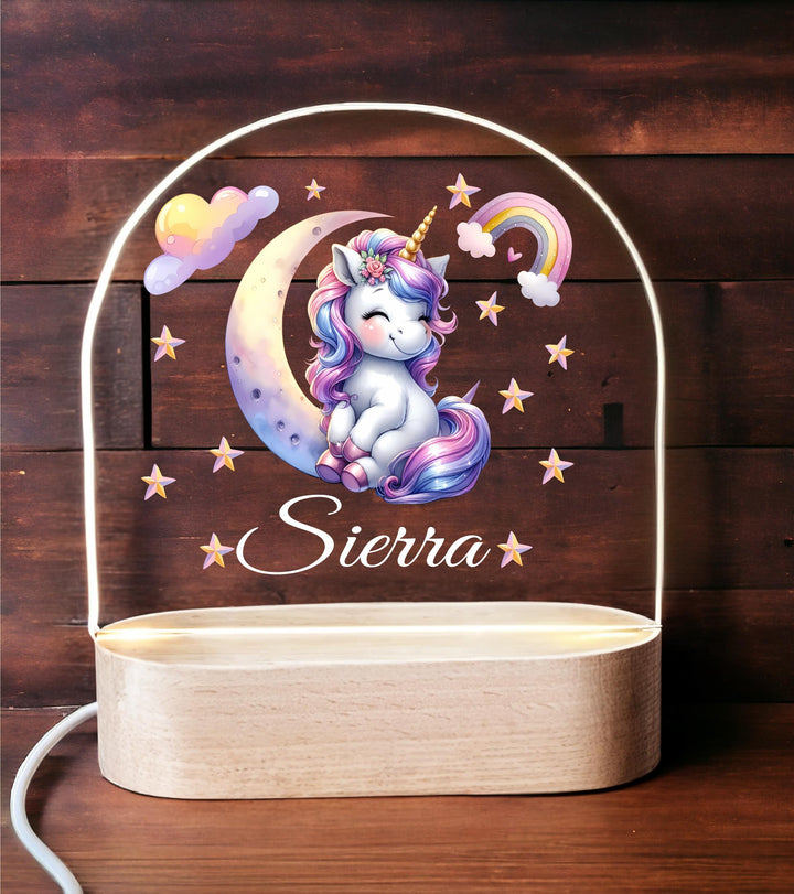 Personalized Unicorn LED Light for Kids Custom Name Decor