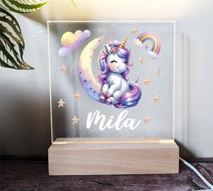 Personalized Unicorn LED Light for Kids Custom Name Decor