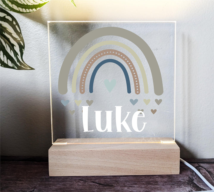 Personalized Rainbow Kids Room Decor | Custom Boho LED Light