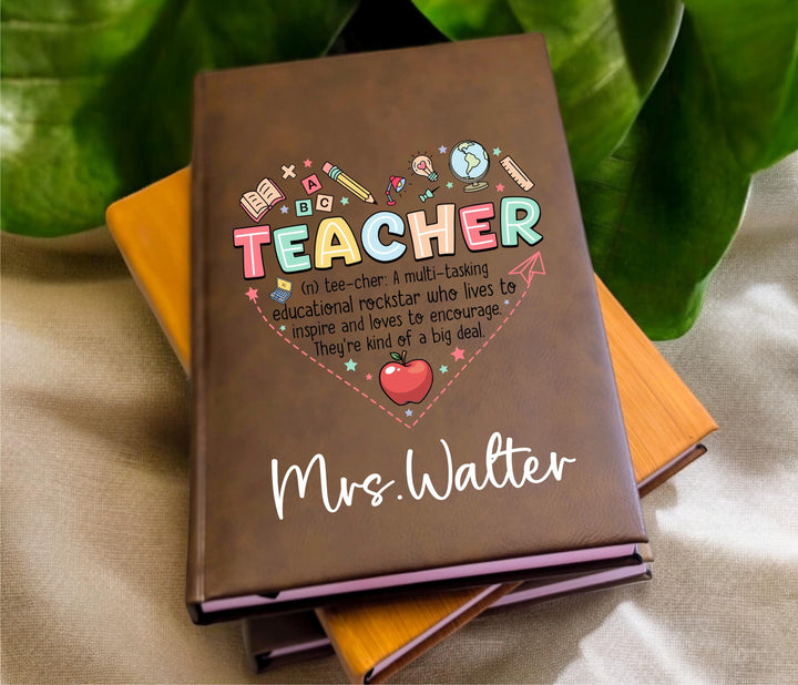 Teacher gift journal name personalized gift teacher appreciation gift Christmas gift for teachers School teacher gift ideas custom Note book