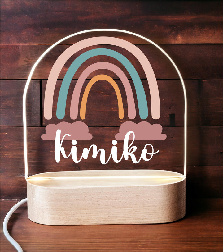 Personalized Rainbow LED Nightlight | Custom Name Gift for Toddlers