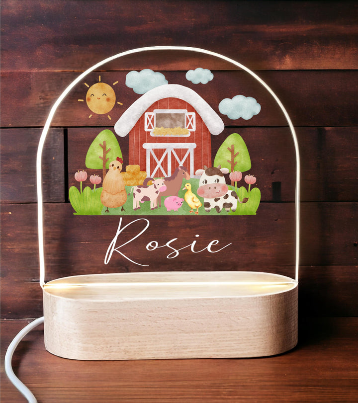 Custom Farmer kid Night light with name room decor Custom baby gift Acrylic light Baby girl Nursery Decor custom Birthday Gift tractor light