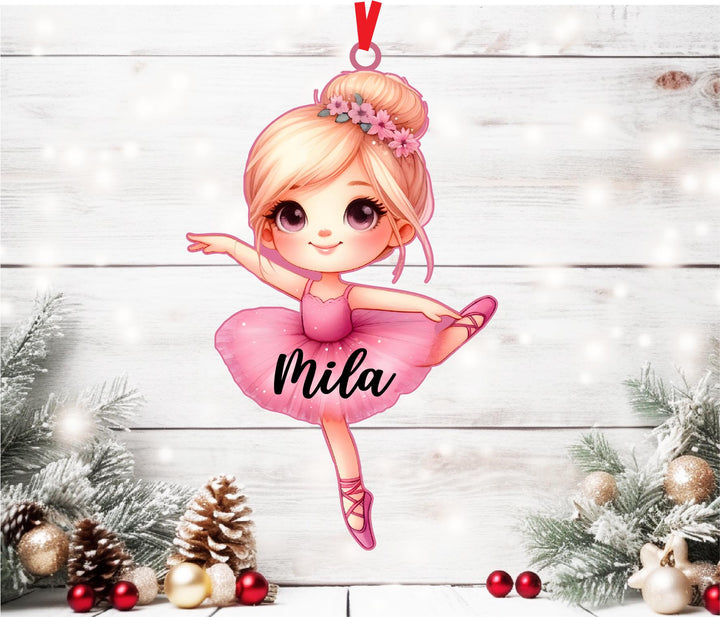 Personalized Ballerina Christmas Ornament 🎄 | Custom Gift for Ballet Dancers & Teachers 🎁 Perfect for Kids & Granddaughter Keepsakes! 🩰✨