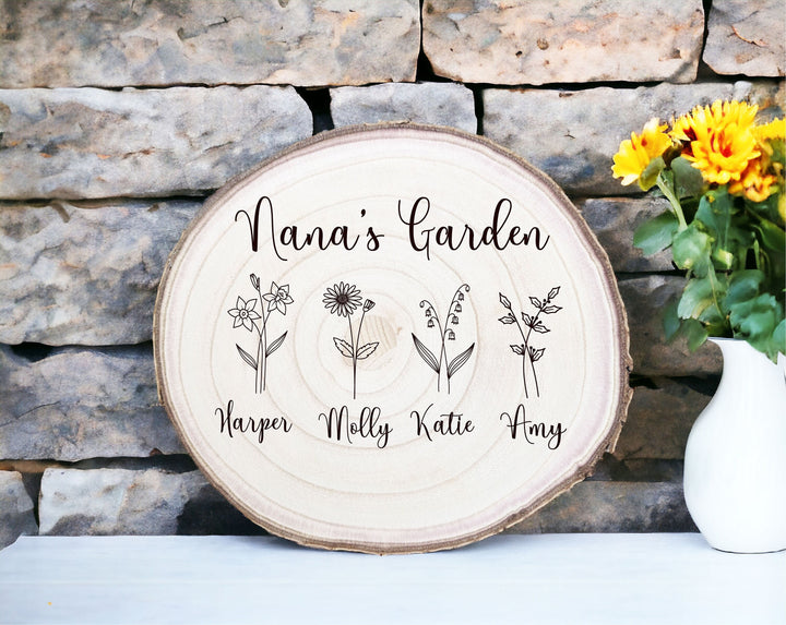 Personalized Birth Flower engraved mama gift Grandma Mothers day gift with grandkids name Custom gift for Gigi Mimi mama gift with kids name