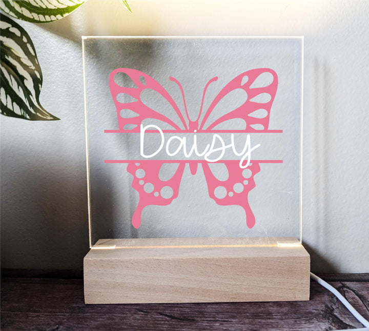 Personalized Butterfly Kid Night Light Custom Baby Gift