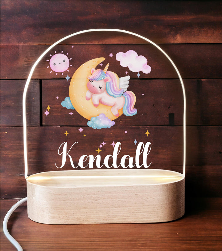 Personalized Unicorn Birthday Night Light Custom Name Decor